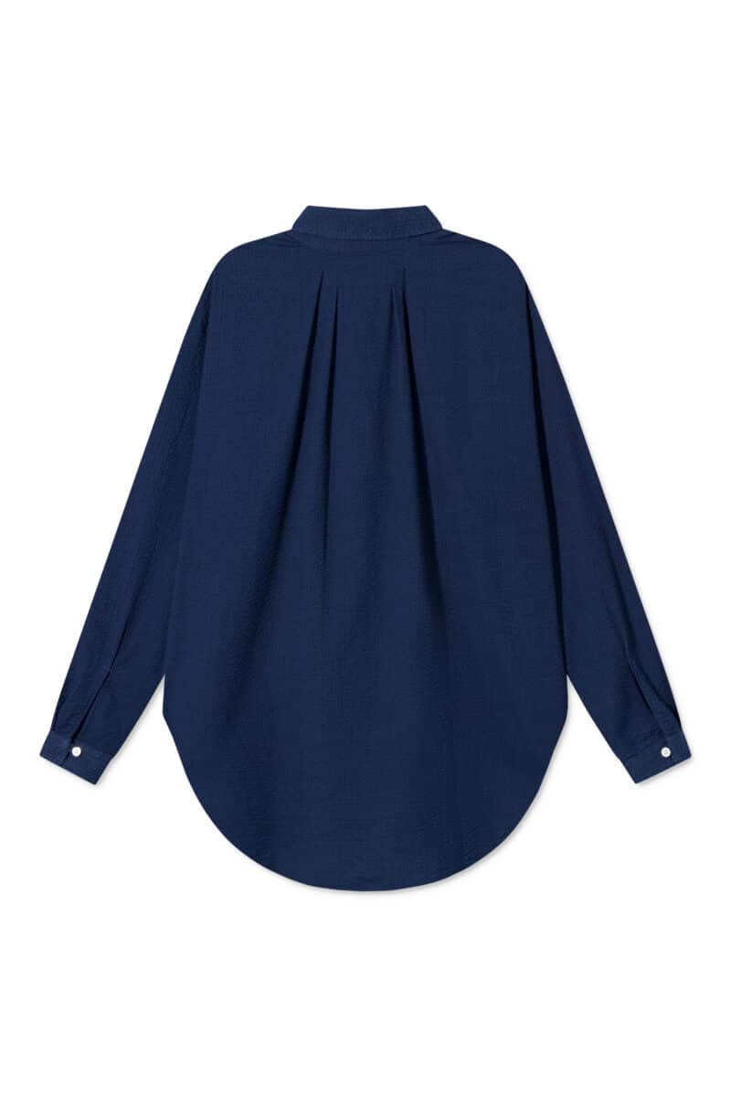 SHELBY INDIGO SEERSUCKER - BLEACHED INDIGO - Billede 4