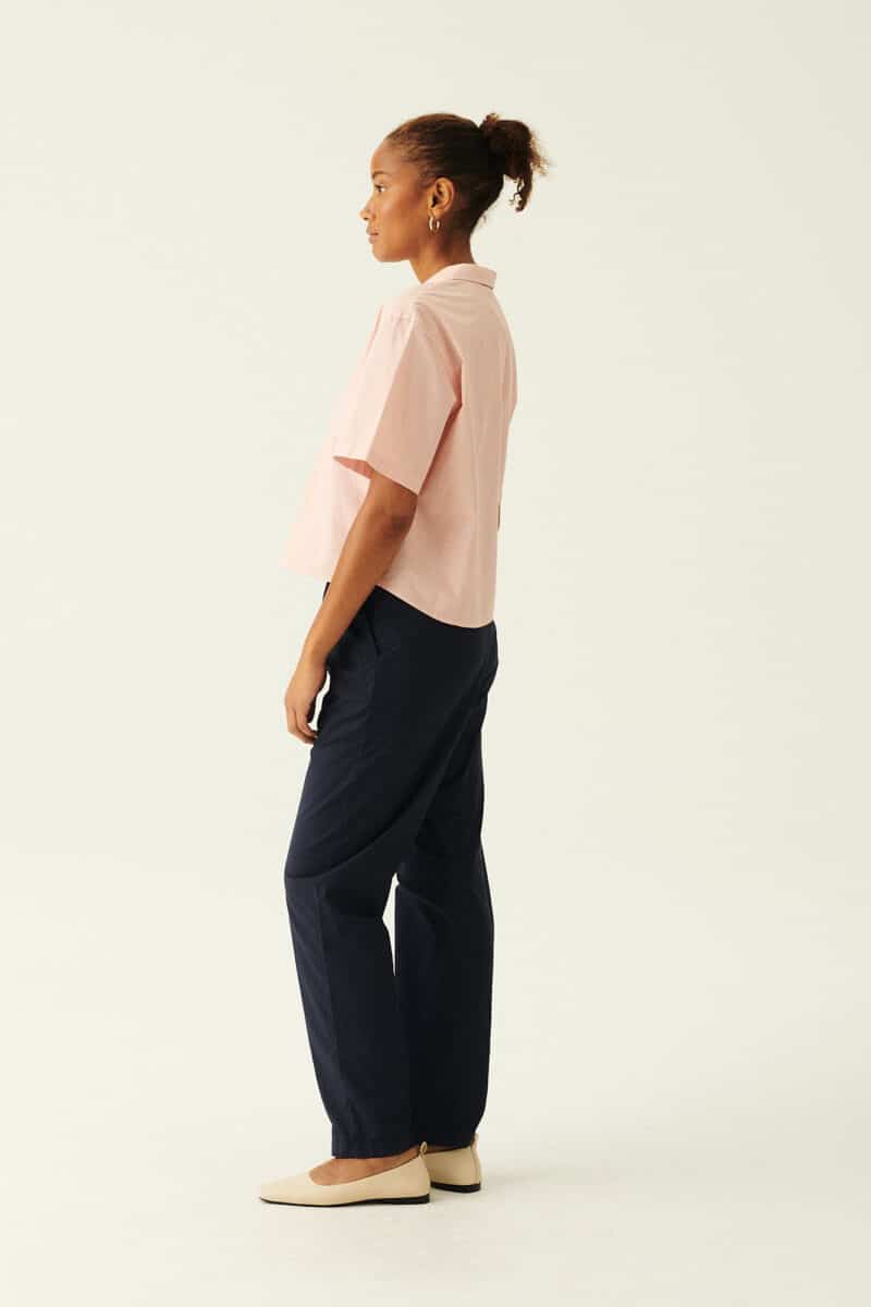 PAREL GARMENT DYED POPLIN - MØRKEBLÅ - Billede 4