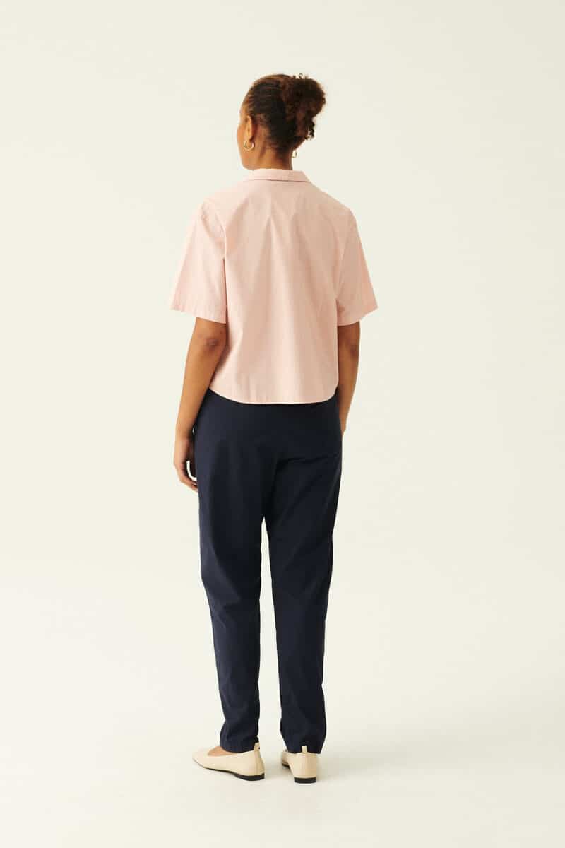 PAREL GARMENT DYED POPLIN - MØRKEBLÅ - Billede 5