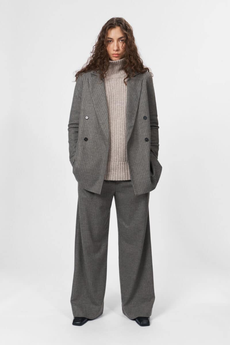 GOSTA PANTS - MULTI GRÅ STRIBET