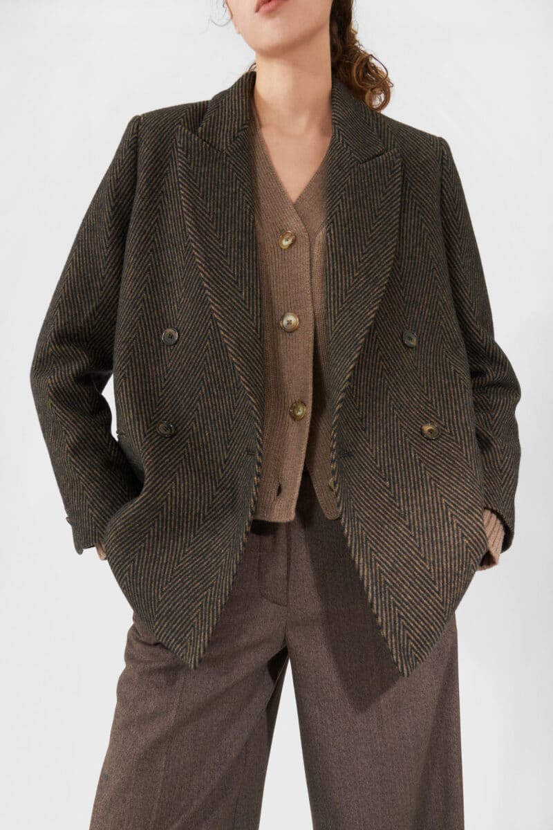 ARIZONA BLAZER - MULTI BROWN HERRINGBONE - Billede 2