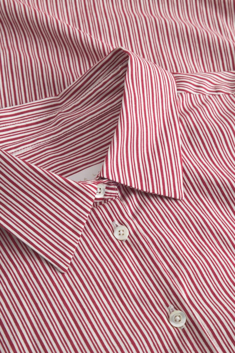 BOBBI SKJORTE VENICE STRIPE - VINRØD