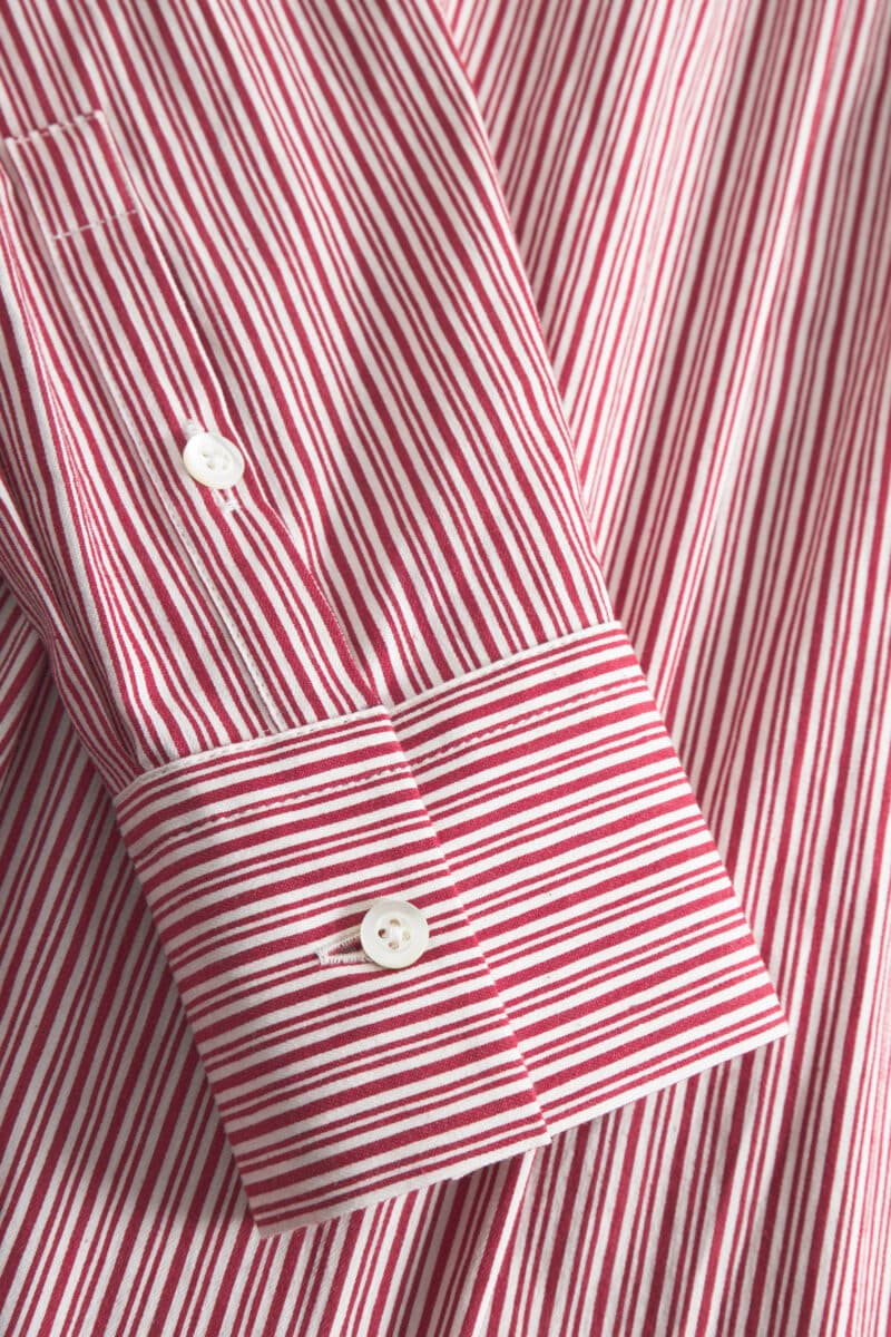 BOBBI SKJORTE VENICE STRIPE - VINRØD - Billede 5