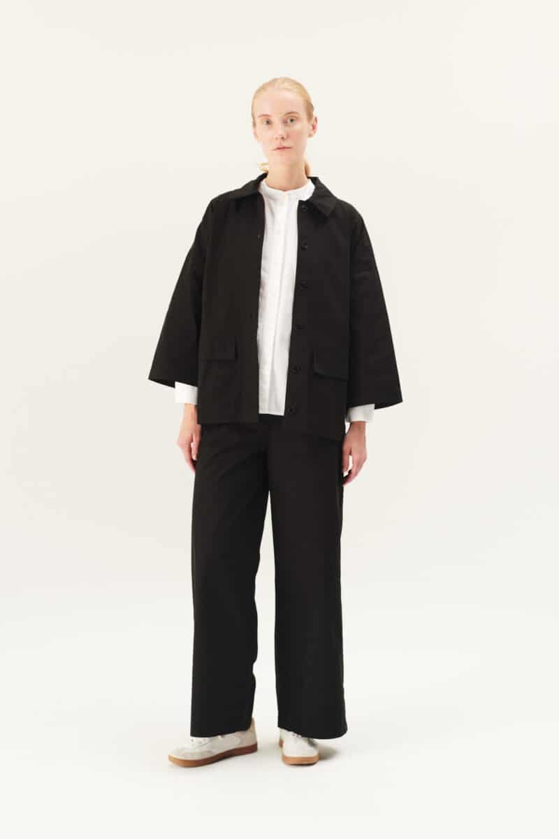 CASSY COTTON TWILL JAKKE - SORT - Billede 3