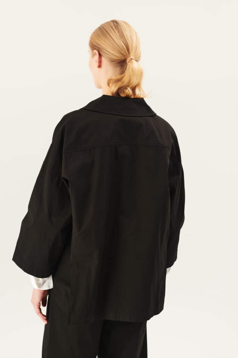 CASSY COTTON TWILL JAKKE - SORT - Billede 2