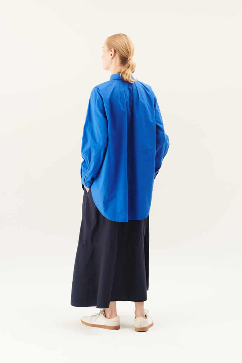 PETULA ORGANIC GARMENT DYED POPLIN - MØRKEBLÅ - Billede 3