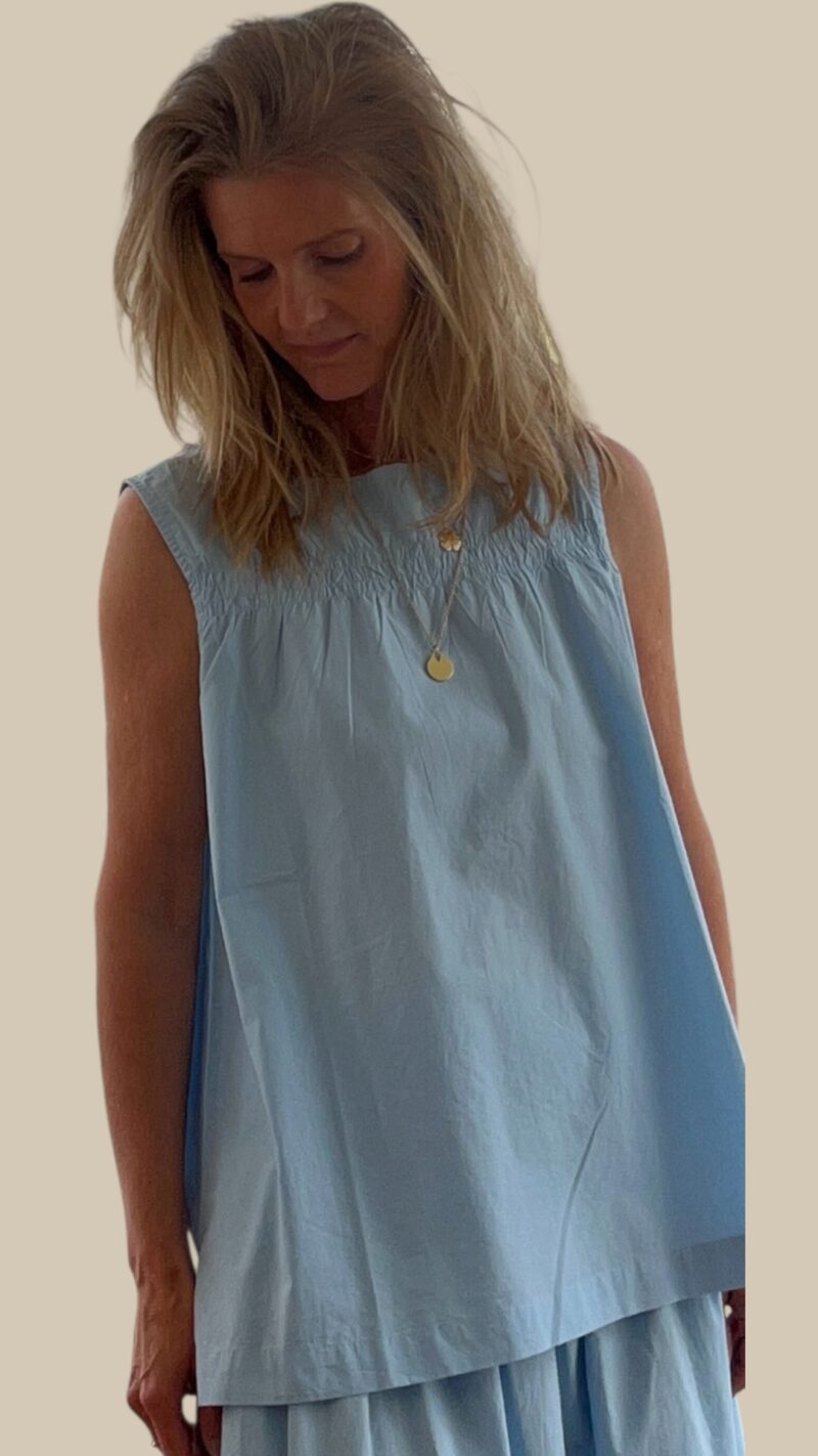 LAURA BELL TOP – LYSEBLÅ - Billede 2