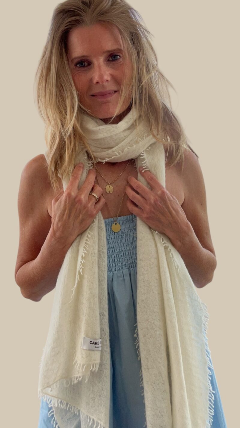 MARIA SCARF 100% CASHMERE - HVID - Image 2