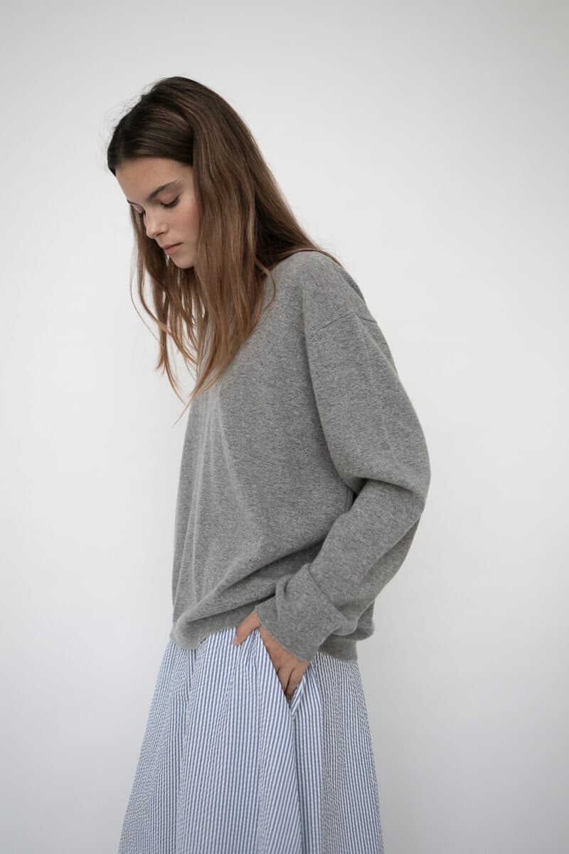 SOPHIE KNIT - LIGHT GREY MELANGE - Image 2