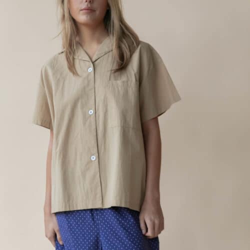 VICTORIA SKJORTE POPLIN - SAND BEIGE - S