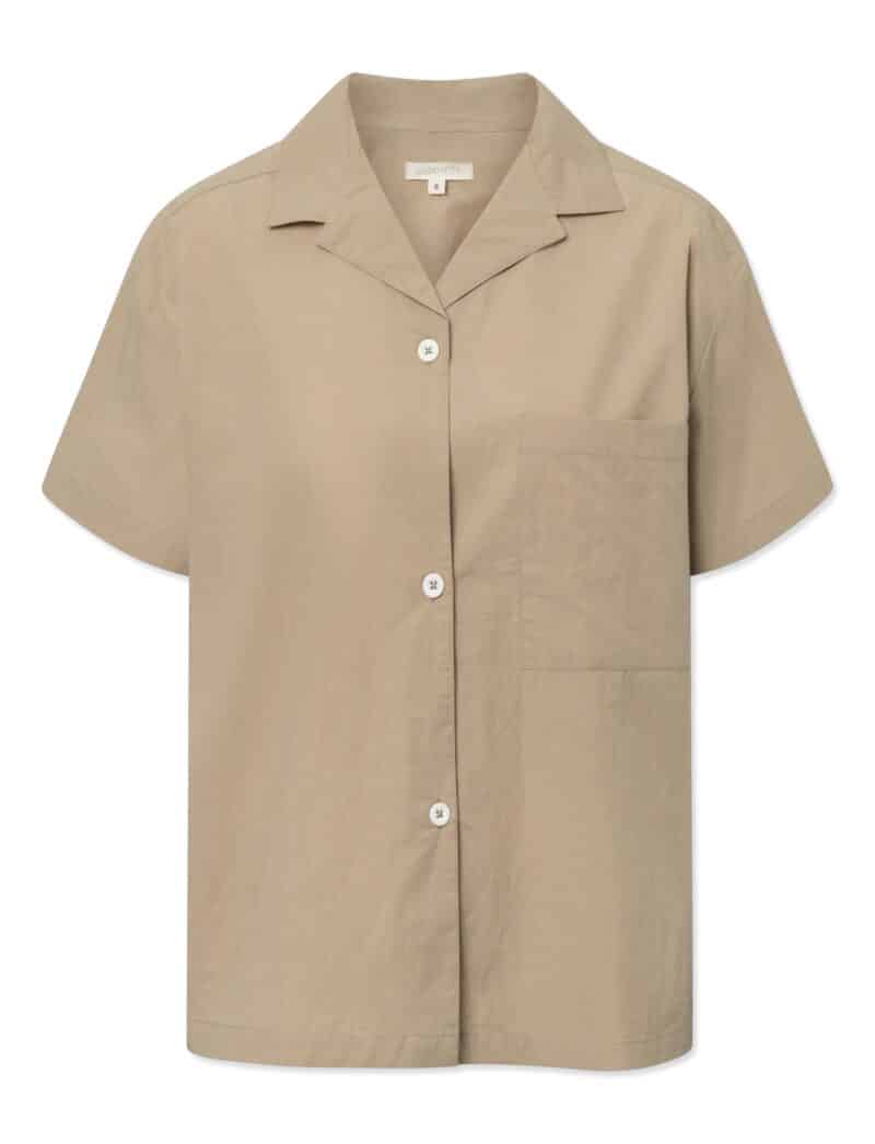 VICTORIA SKJORTE POPLIN - SAND BEIGE - Image 2
