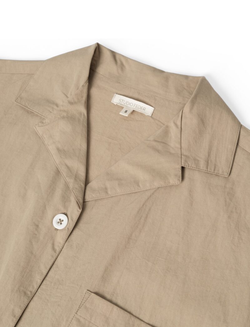 VICTORIA SKJORTE POPLIN - SAND BEIGE - Image 4